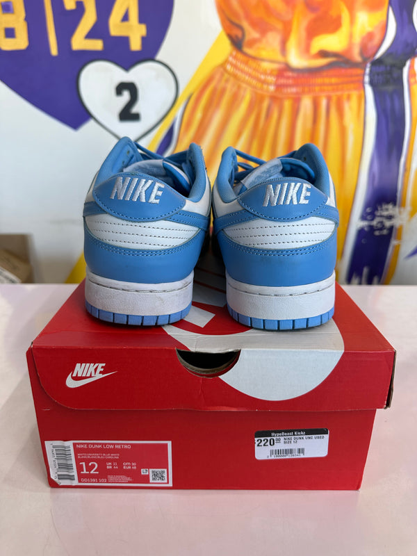 NIKE DUNK UNC USED SIZE 12