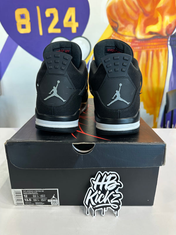 JORDAN 4 RETRO SE 'BLACK CANVAS'